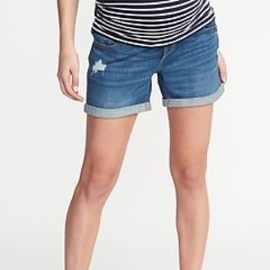 Old navy maternity low panel denim shorts